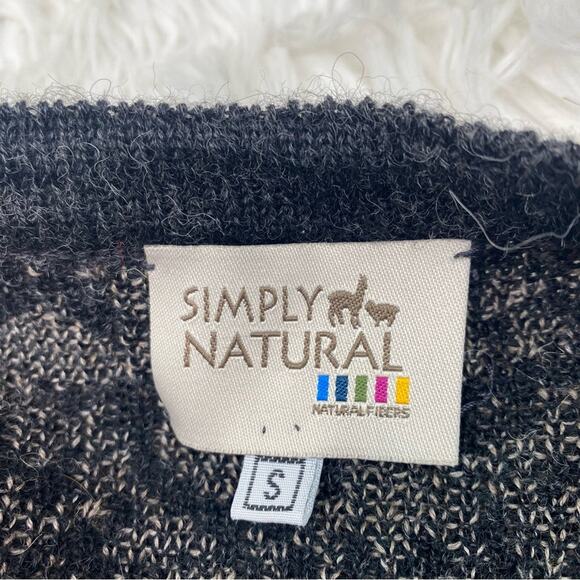 Simply Natural Women's Rose Cardigan Sweater Charcoal Size S Alpaca - Picture 5 of 6